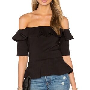 Amanda Uprichard Sla off the shoulder peplum top
